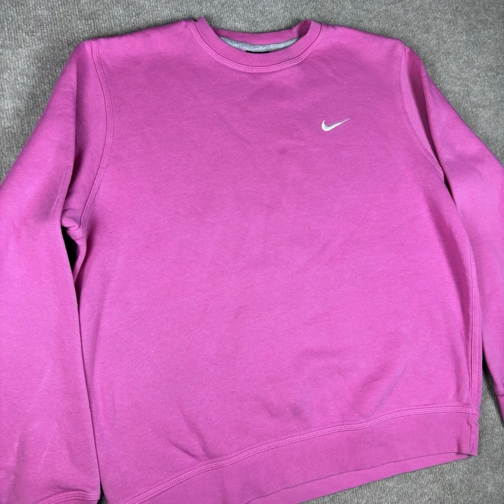 Nike Sweatshirt Crewneck Pink Fleece Pullover Embroidered Swoosh Women’s XL